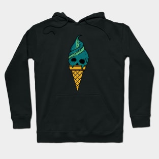 Ice Cream Cone with a Skull Face Hoodie